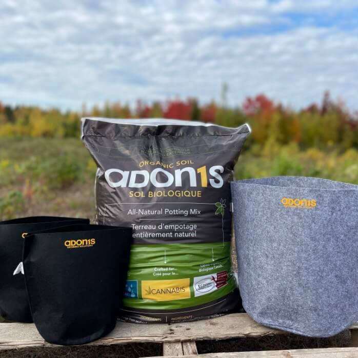 Adonis Living Soil bag and root nest fabric pots